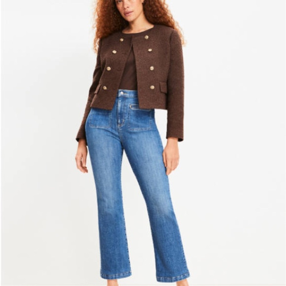 LOFT Curvy High Rise Flare Crop Jeans